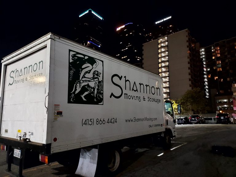 Shannon Moving Truck San Francisco at night